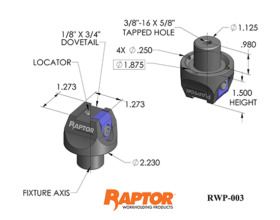 RWP-003 燕尾夹具关键尺寸图