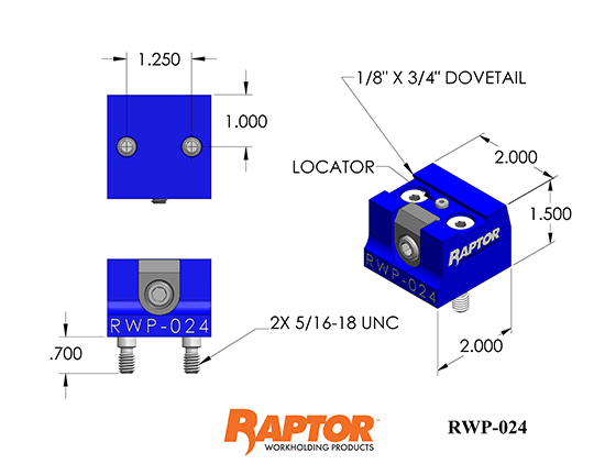 RWP-024 燕尾夹具关键尺寸图