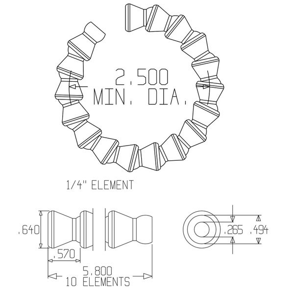 41401 – 1/4″ Hose Segment – Pack of 2
