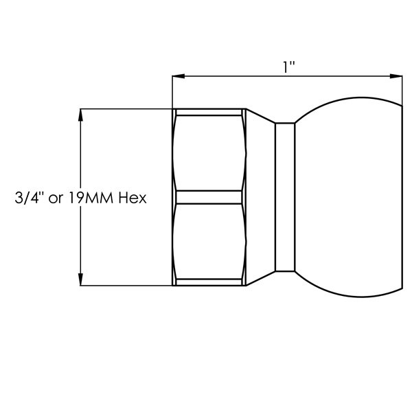 51823 – 3/8″ SAE Flare Nut for 1/2″ – Pack of 4