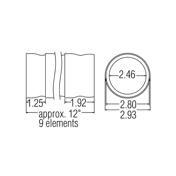 81201 – Vacuum Hose – 9 Elements 2.5″ ID – 1pc (1 ft Segment)
