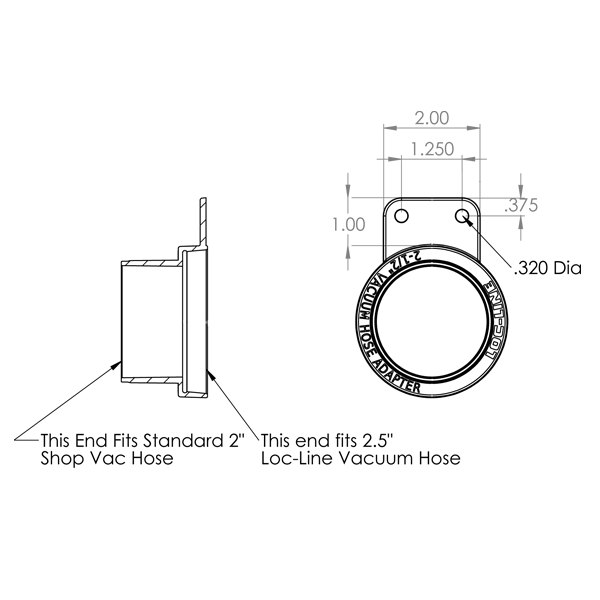 81209 – ShopVac Hose Adapter W/Mounting Tab – Pack of 1