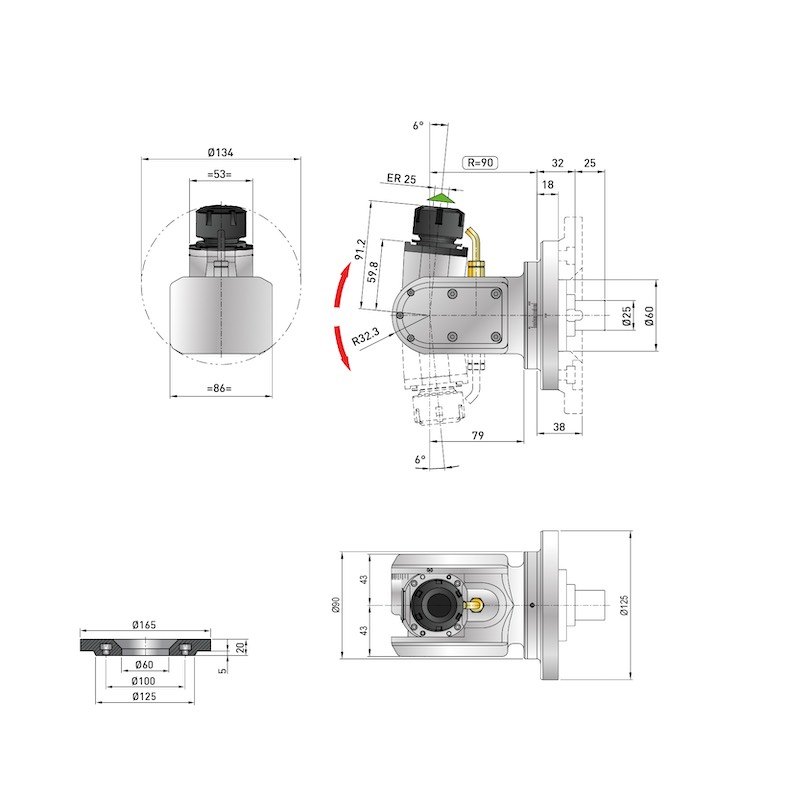 Modular Line & P-Modular Line Angle Heads