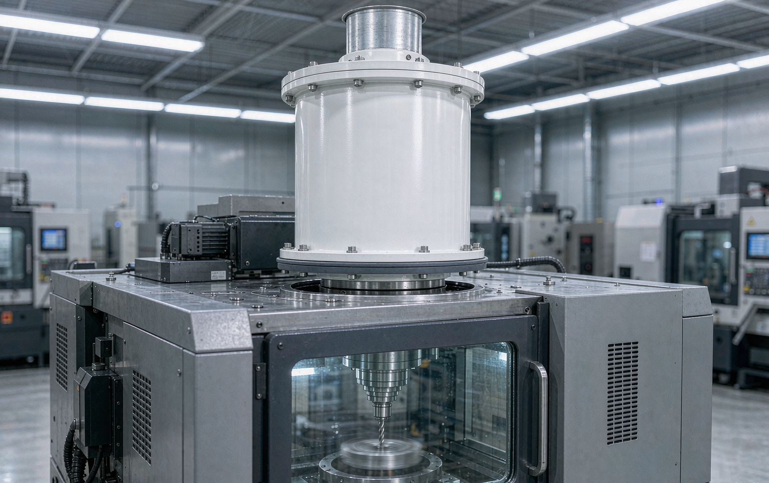 Filtermist unit mounted directly on top of a machining centre